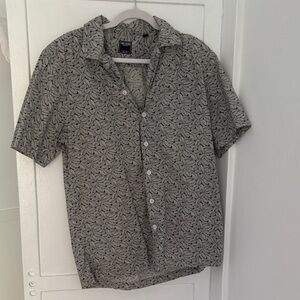 Todd Snyder Black and Gray Patterned Shirt